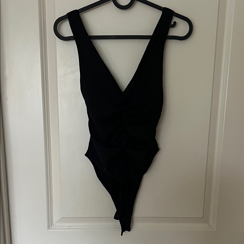Black Ruched Zara Bodysuit